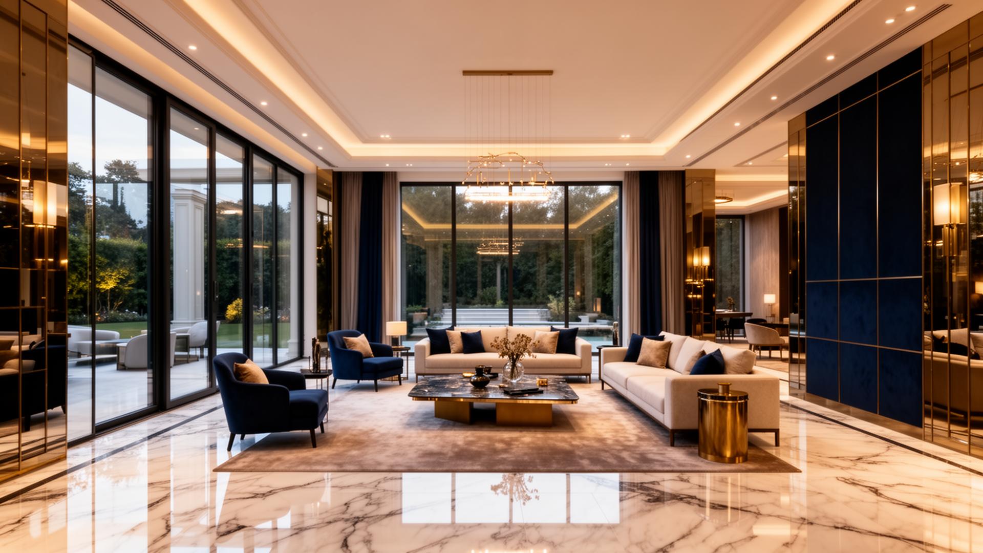 Intérieur de villa de luxe rénovée à Genève